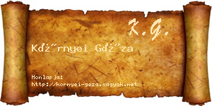 Környei Géza névjegykártya