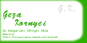 geza kornyei business card