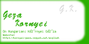 geza kornyei business card